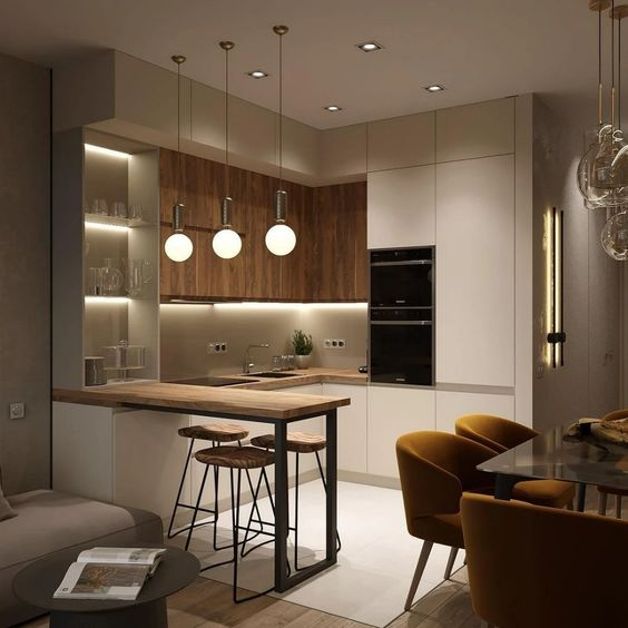 Modular Kitchen Designs With Lighting