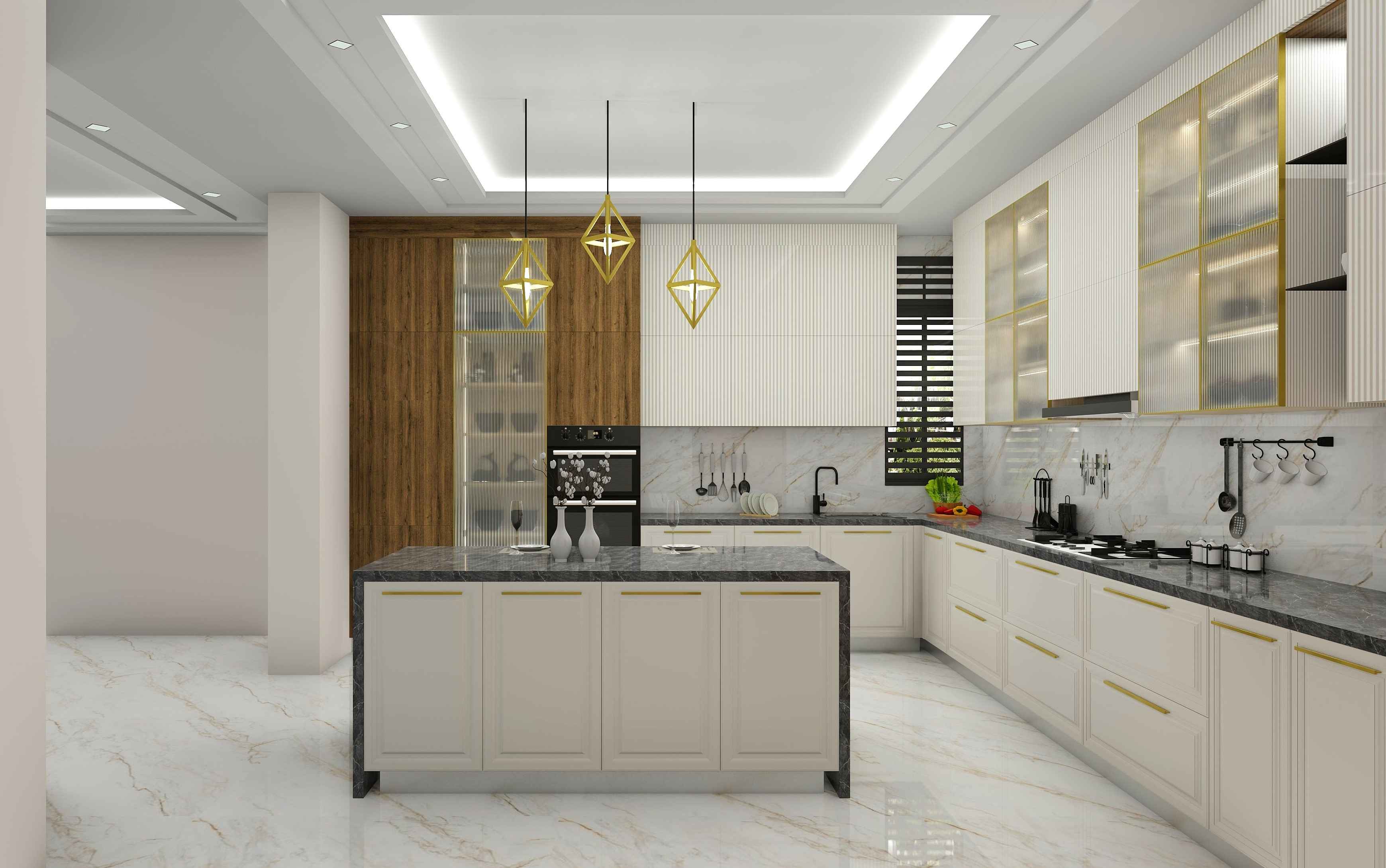 Clasical Island Modular Kitchen Design