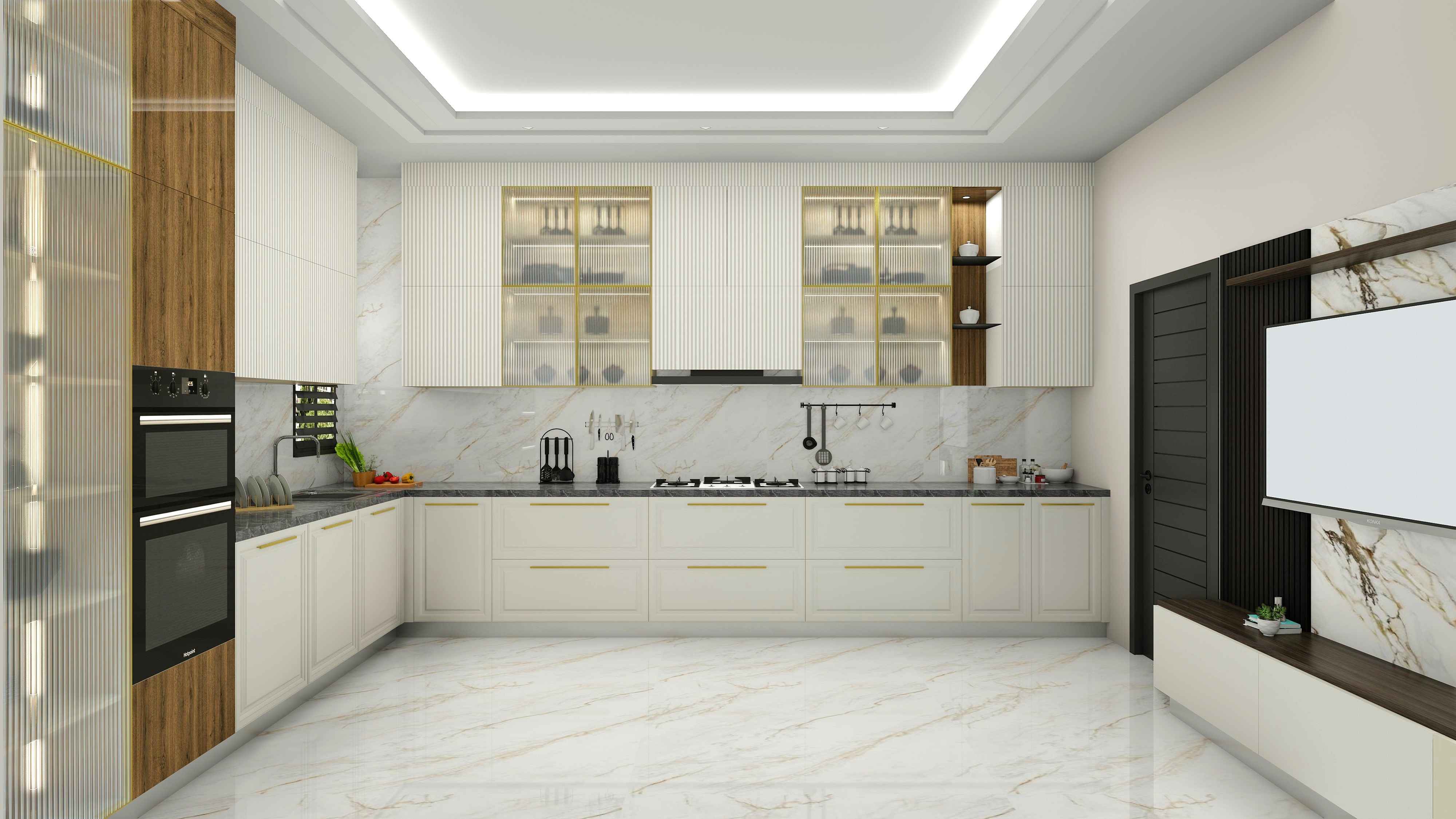 Culinary l Shaped Modular Kitchen Design