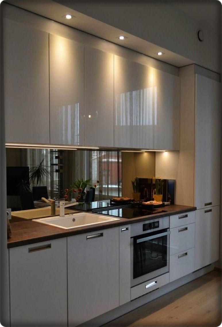 Glossy Grey Modular Kitchen Design
