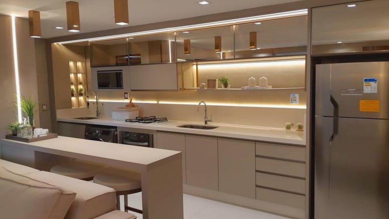 Creamy Wooden Modular Kitchen Design
