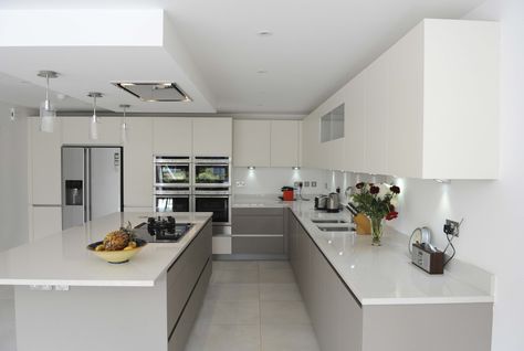 Parallel White Modular Kitchen Design
