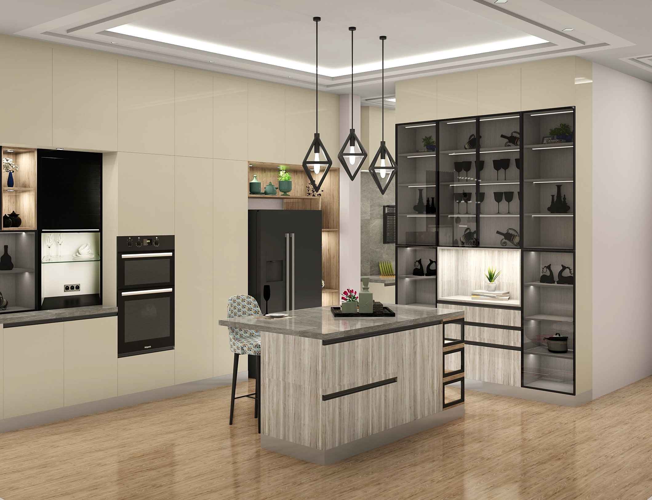 Exquisite Island Modular Kitchen Design