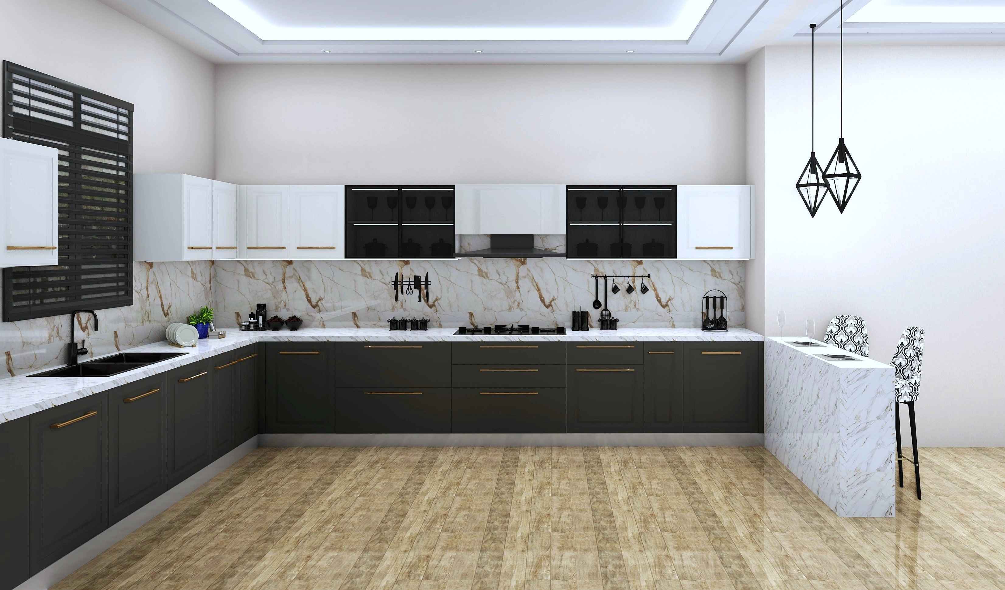 G Shaped Exquisite Modular Kitchen Design