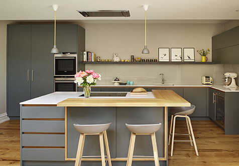 g-shaped modular kitchen design