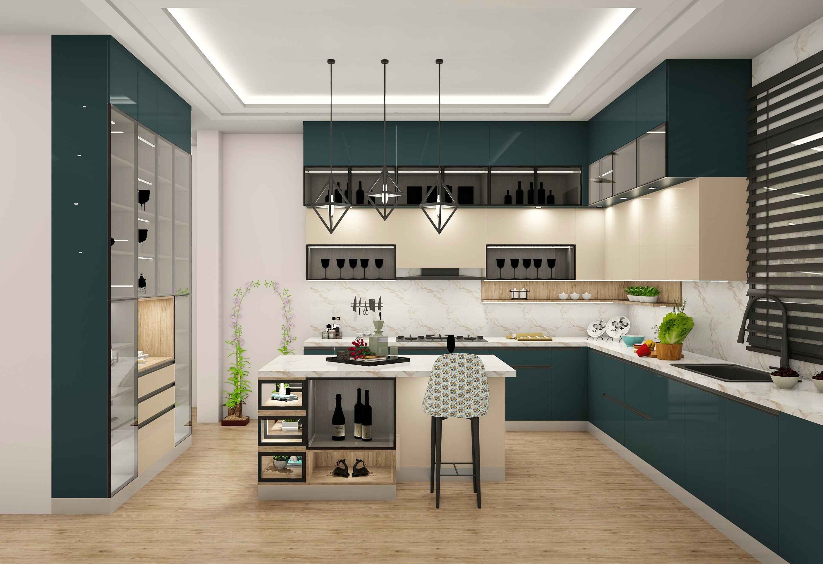 Gorgeous G Shaped Modular Kitchen Design