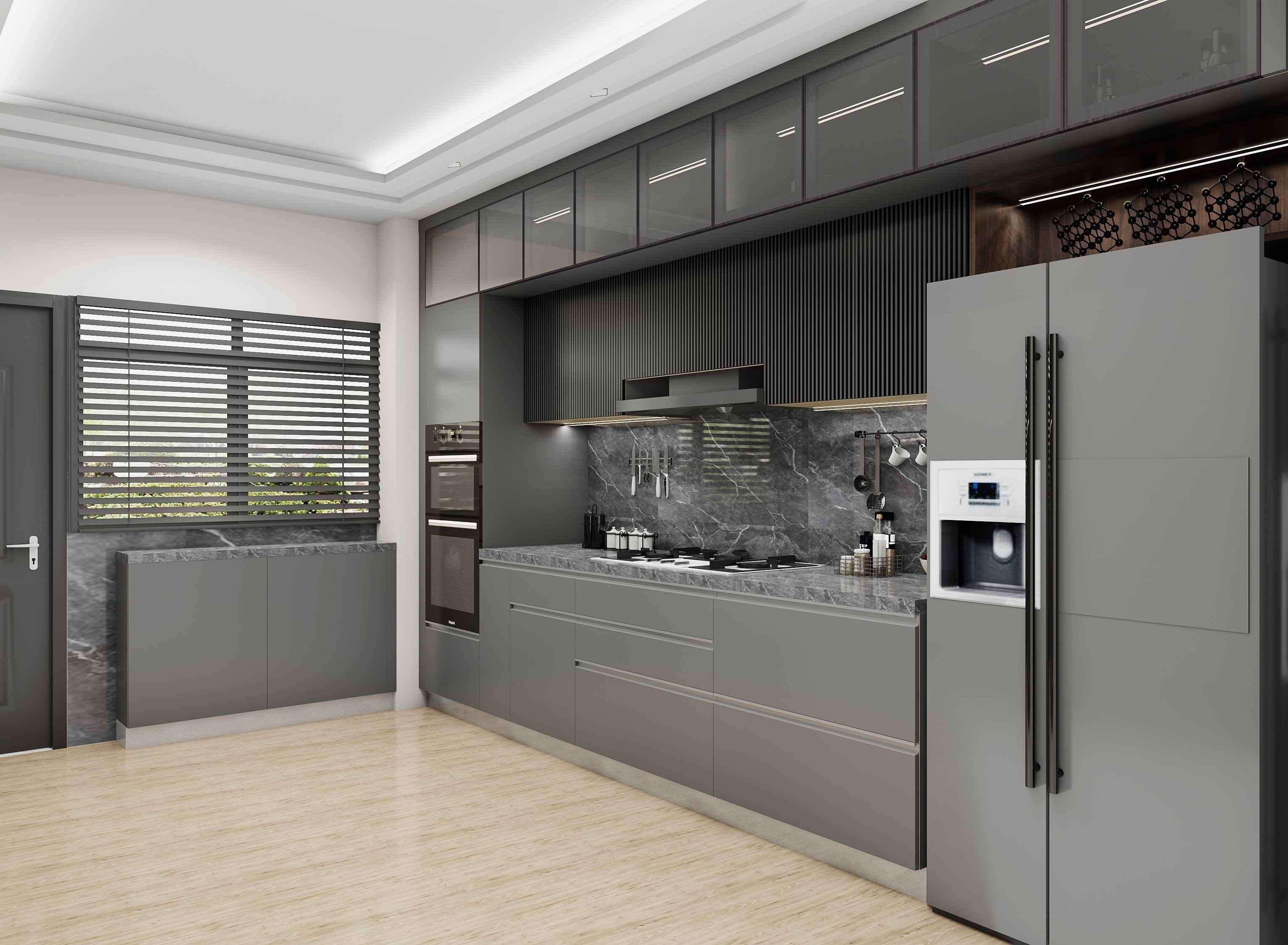 Gourmet L Shaped Modular Kitchen Design