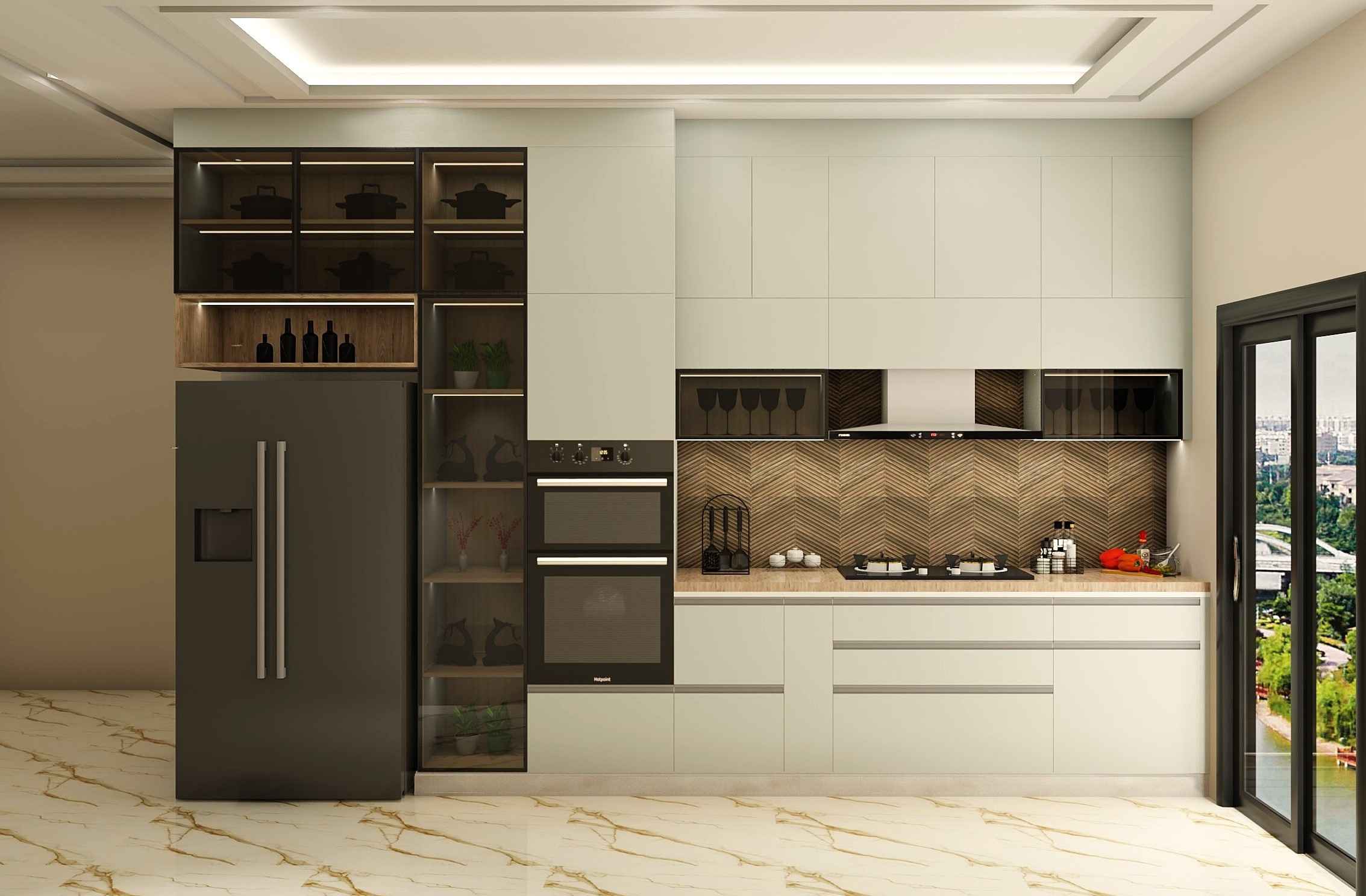 Inline Beautiful Modular Kitchen Design