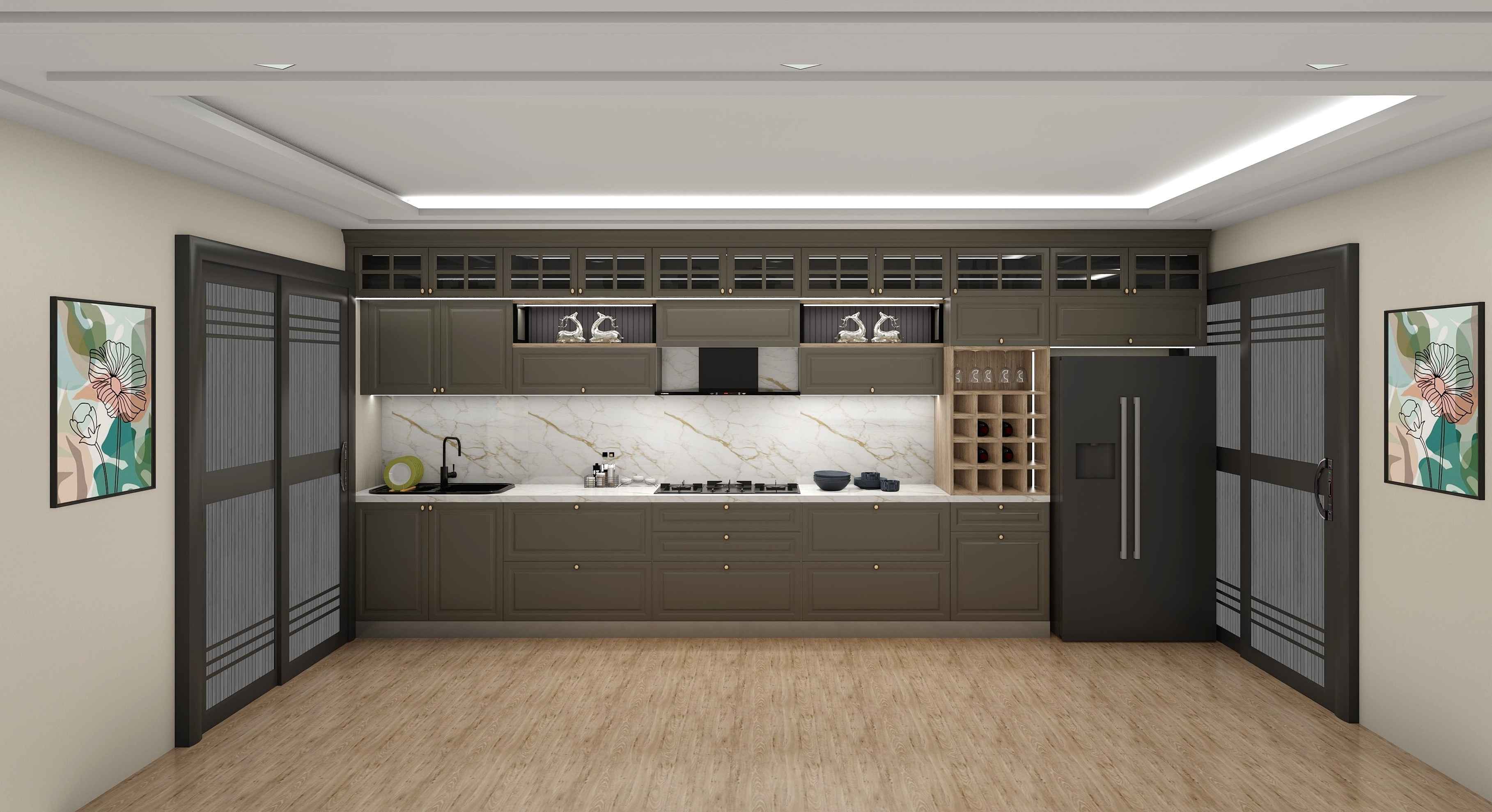 Inline Trendy Modular Kitchen Design