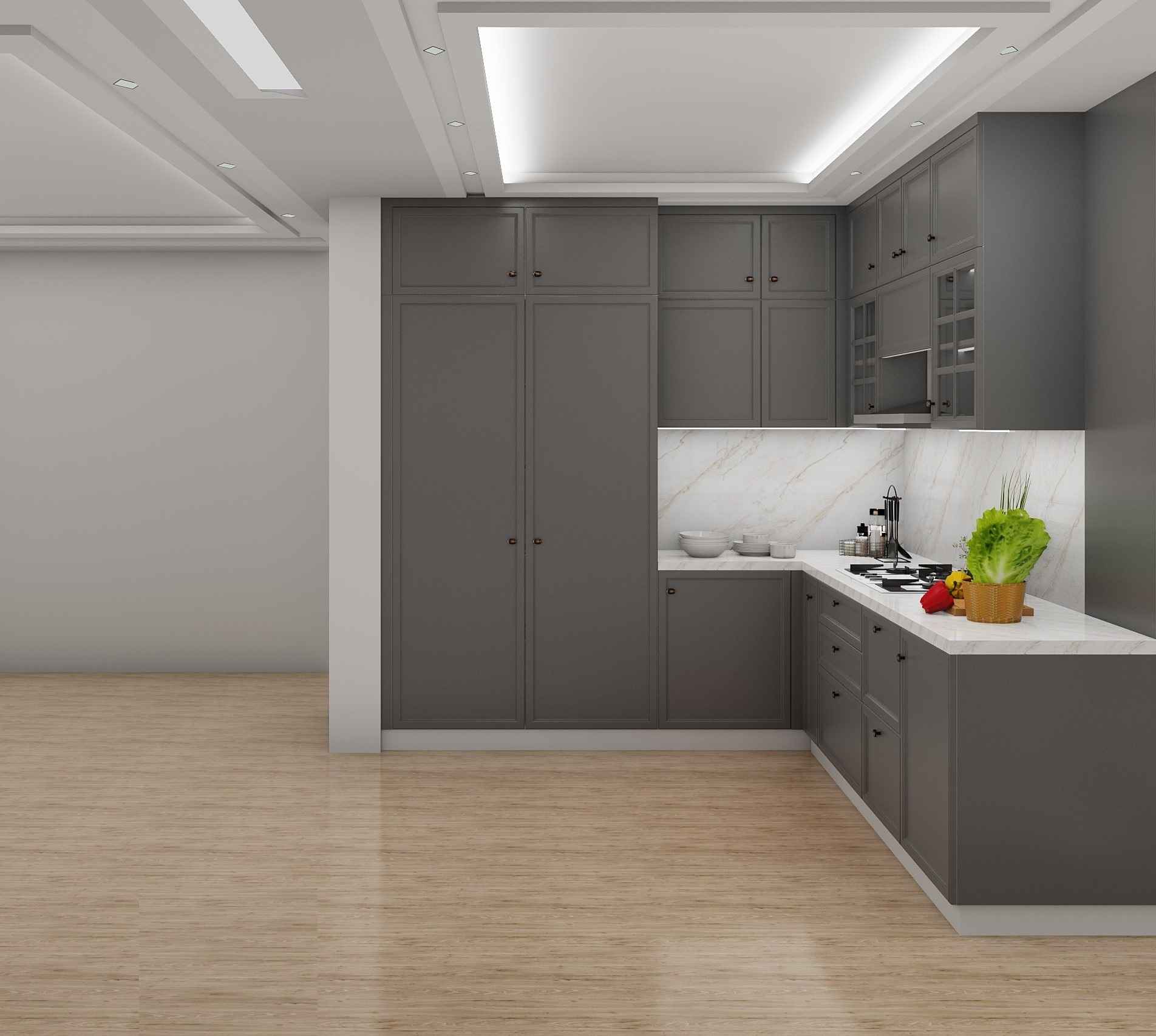 L Shaped Culinary Modular Kitchen Design