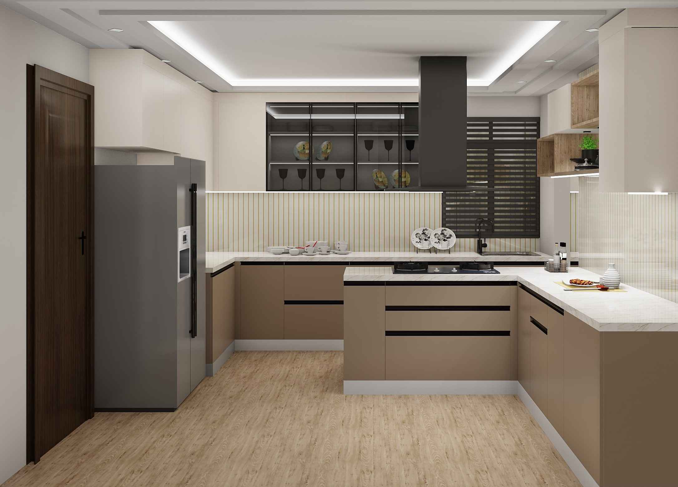 L Shaped Gorgeous Modular Kitchen Design