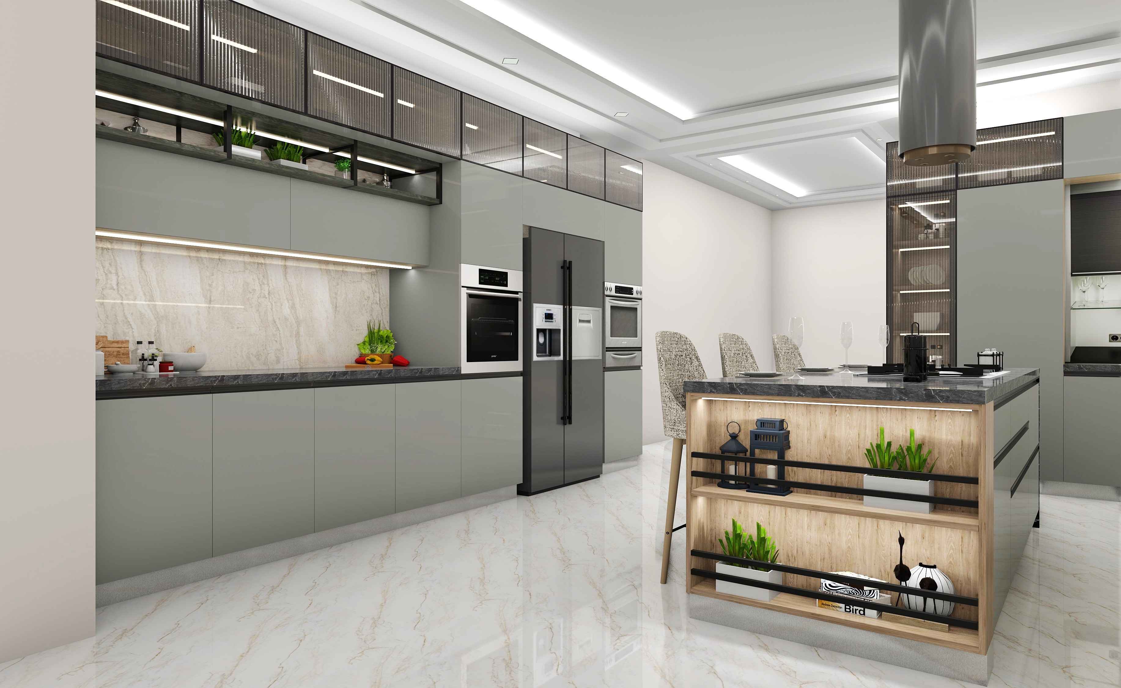 Latest Classical Island Modular Kitchen Design