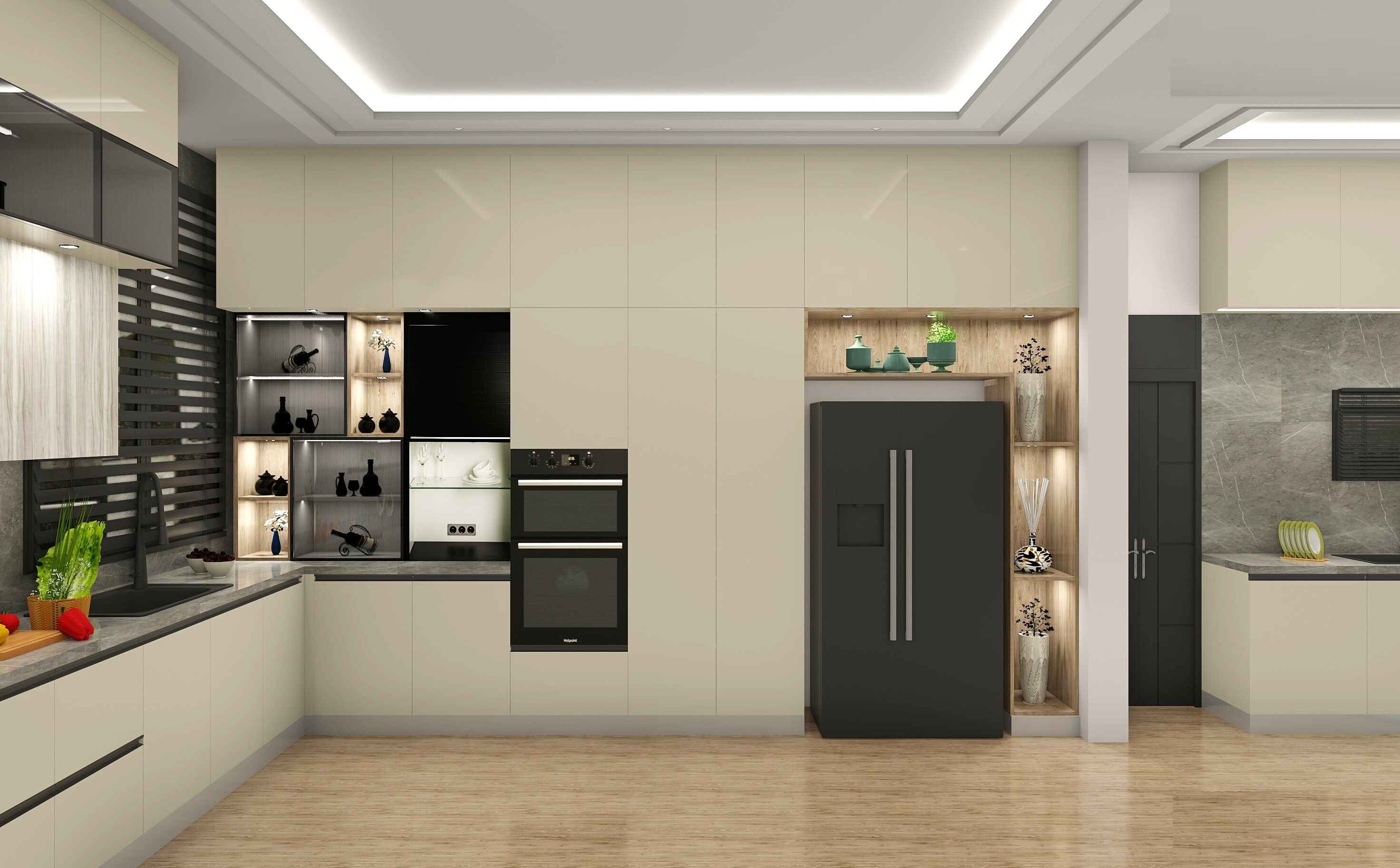 Luxurious L Shaped Modular Kitchen Design