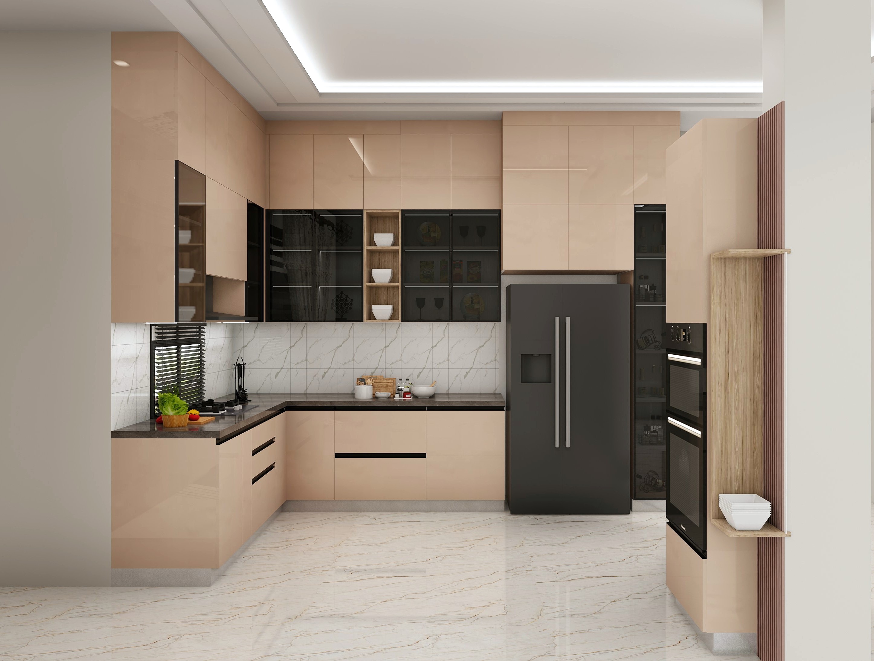 Luxurious Minimalist Modular Kitchen Layout