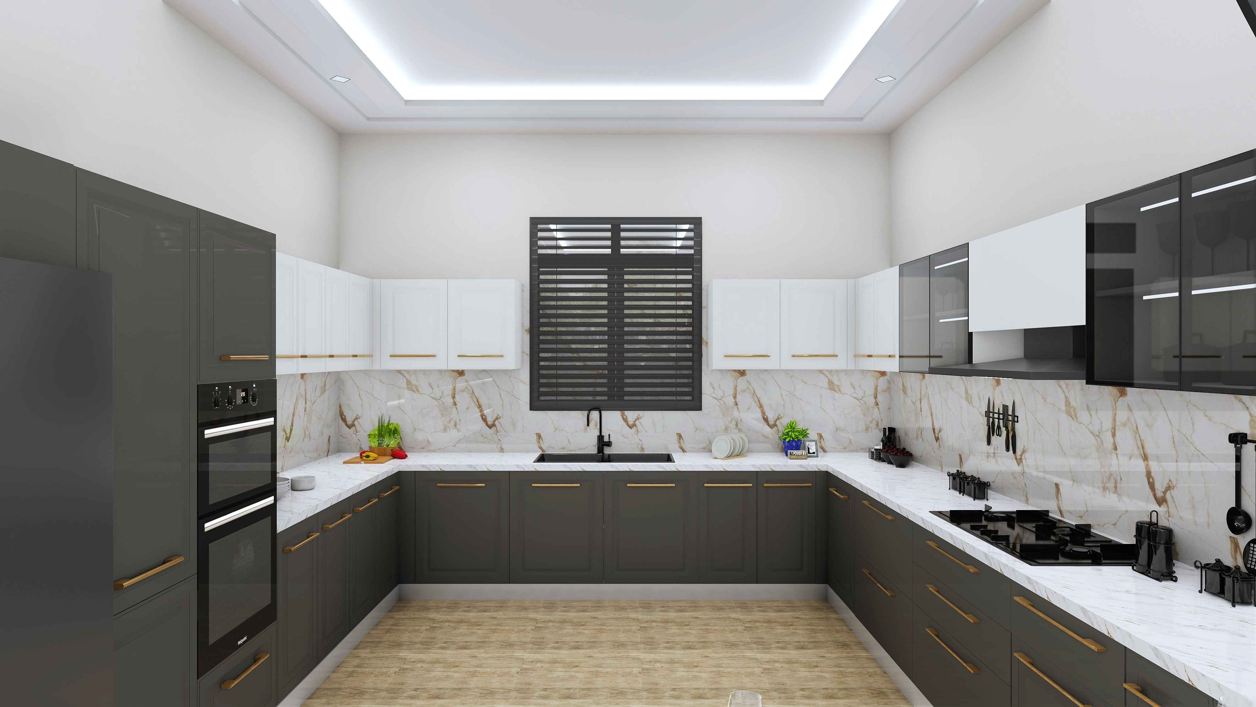 Modish Culinary U Shaped Modular Kitchen Design