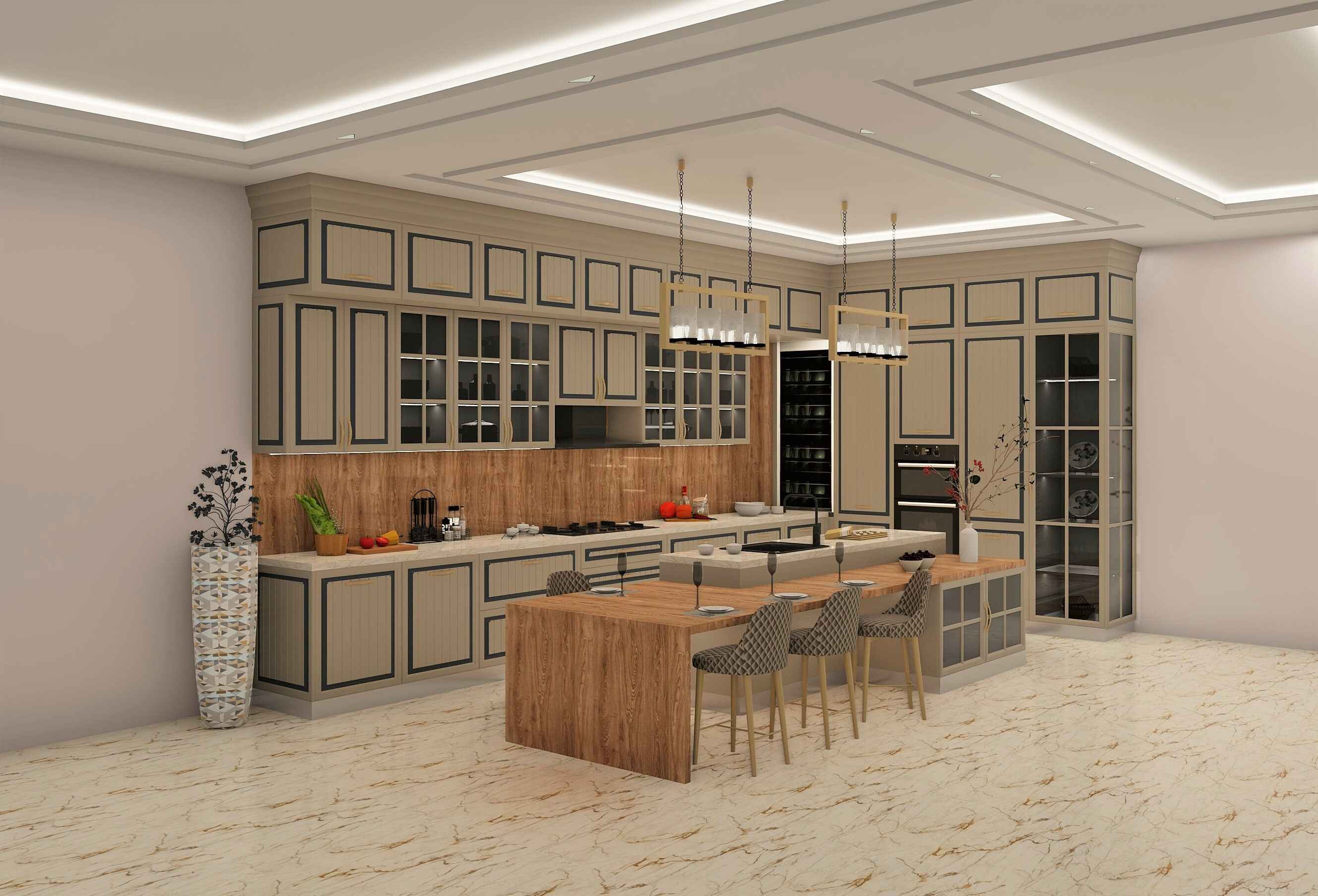 Modish L Shaped Modular Kitchen Design