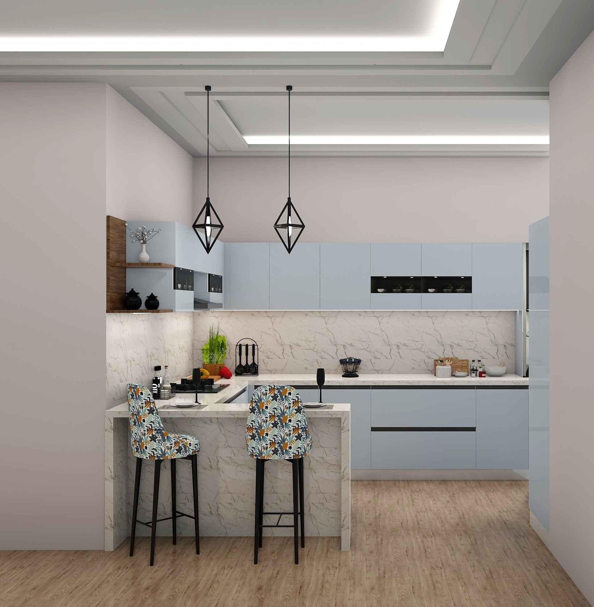 Stylish G Shaped Gourmet Kitchen Modular Design