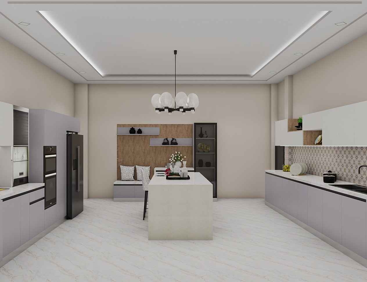 Stylish Kitchen White Modular Design