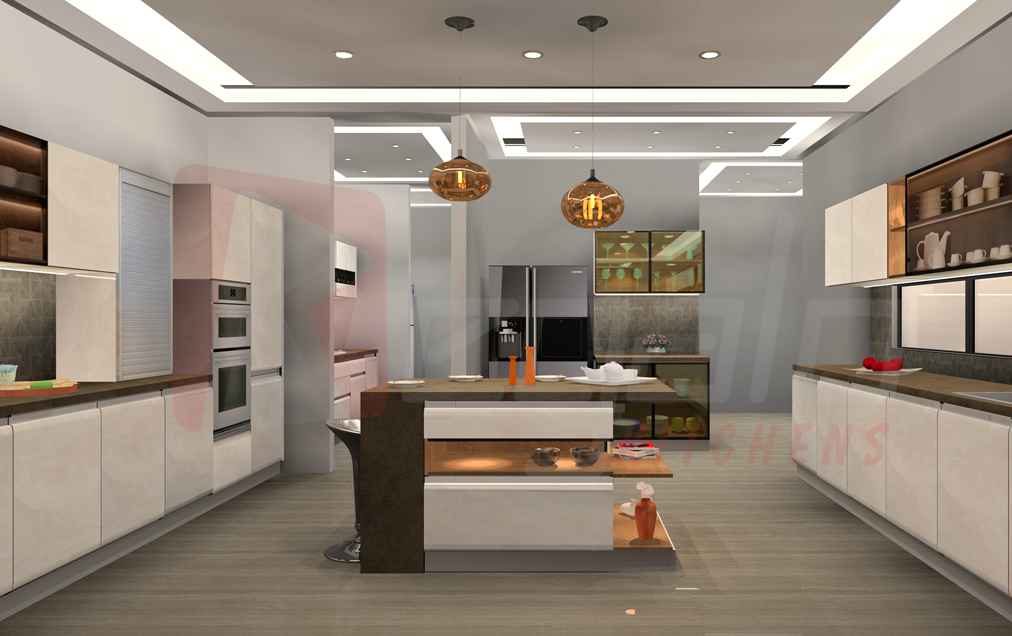U Shape Luxury Kitchen Modular Design