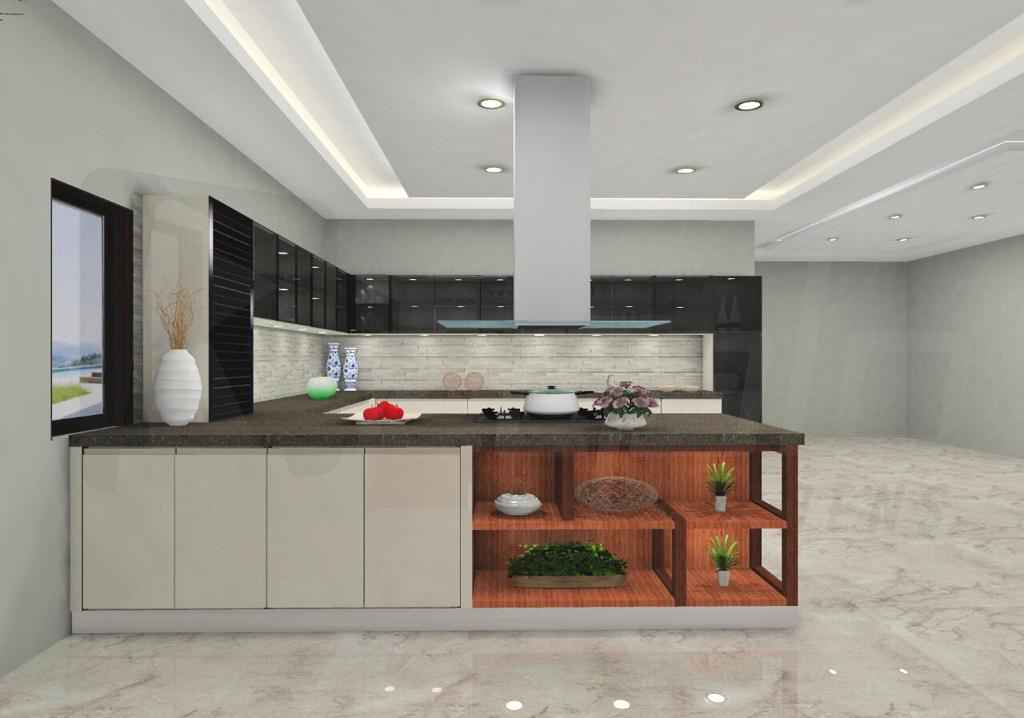 U Shape Stylish Trendy Modular Kitchen Design