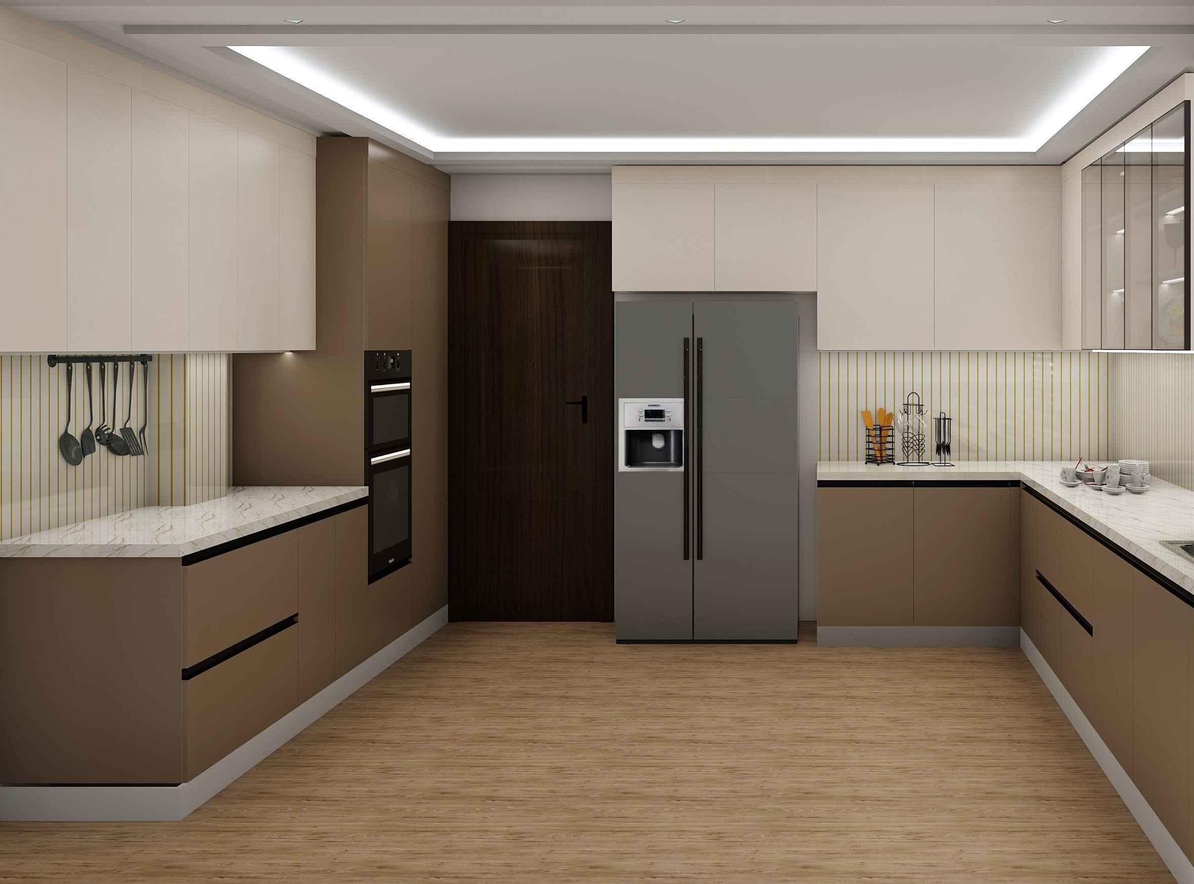 U Shaped Culinary Modular Kitchen Design