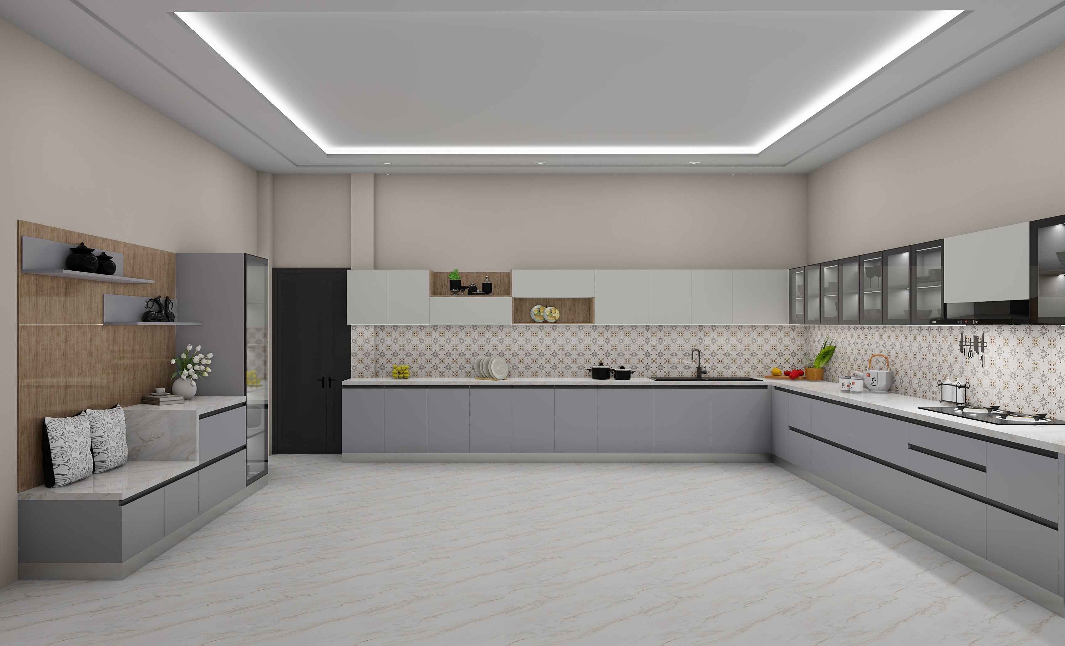 U Shaped Gorgeous Modular Kitchen Design