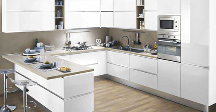 u-shaped modular kitchen design