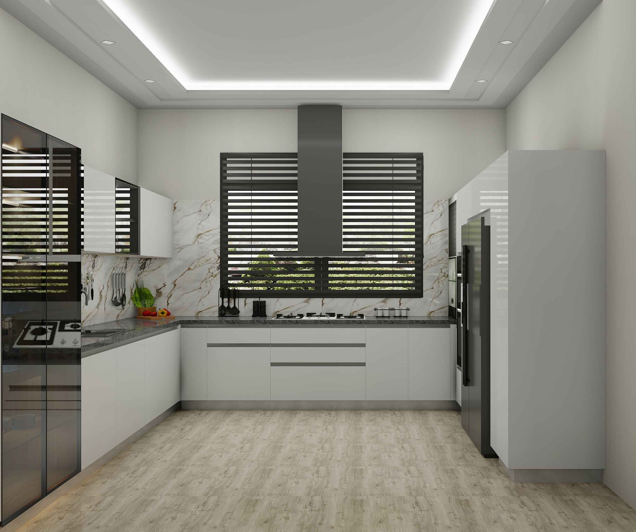 U Shaped Trendy Modular Kitchen Design